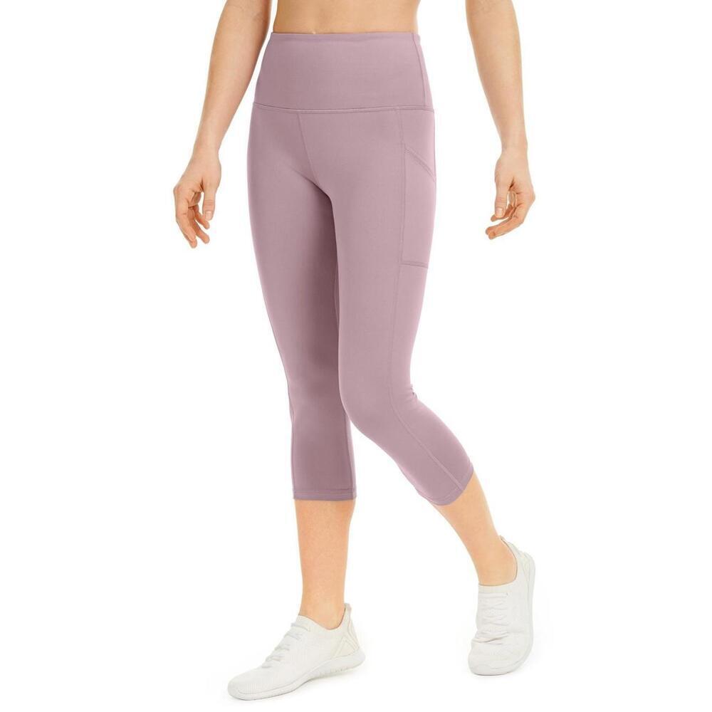 Ideology Womens High-Rise Side-Pocket Cropped Leggings Size S